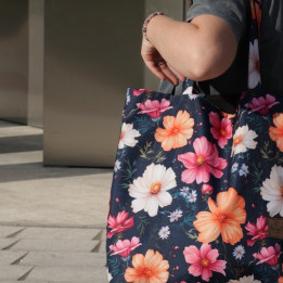 TORBA SHOPPER "KWIATY KOSMOSY"